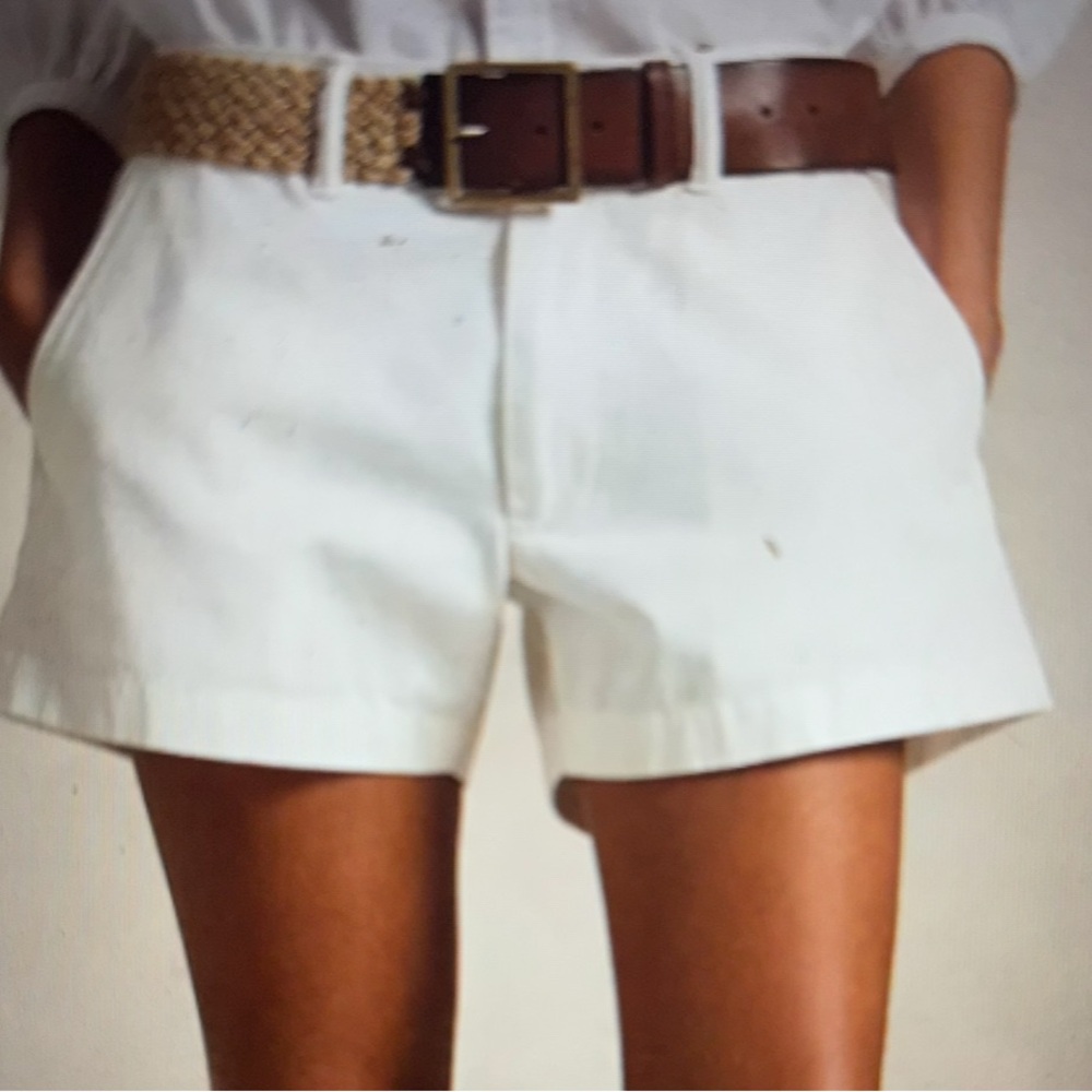 Ralph Lauren cotton chino shorts in deckwash white size 0 NWT